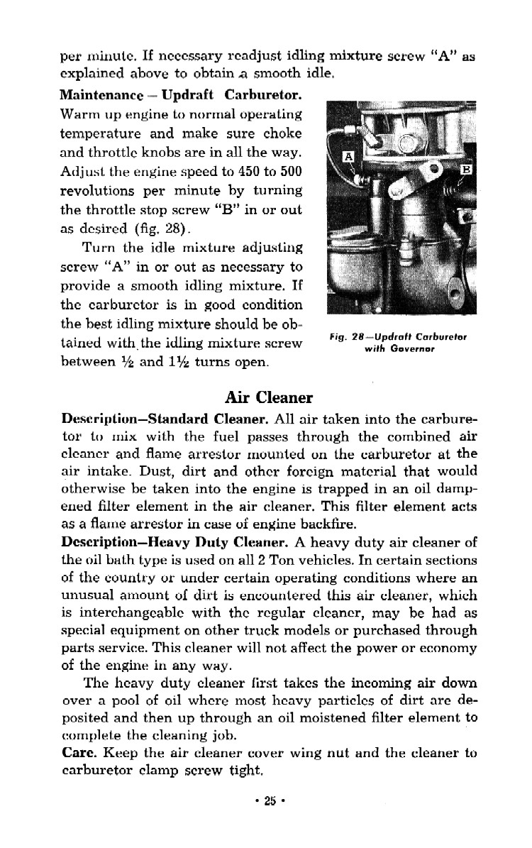 1952 Chevrolet Trucks Operators Manual Page 62